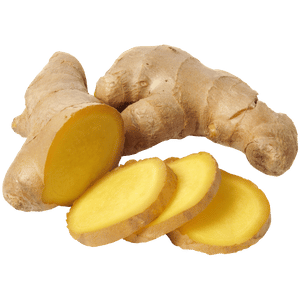 Raíz de jengibre fresca con piel rugosa