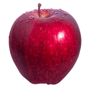 Manzana roja brillante con piel lisa