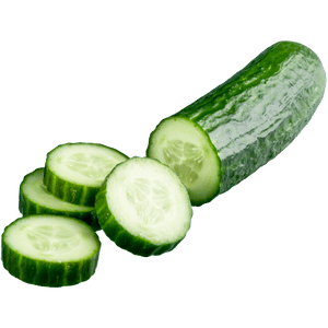 Pepino verde entero y brillante