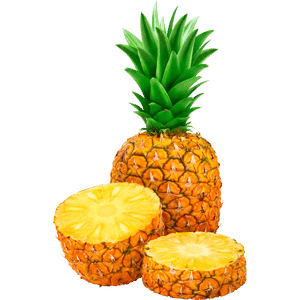 Piña Oro Miel partida mostrando su pulpa dorada